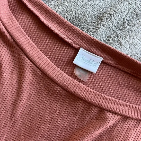 Bombshell Sportswear Coral Pink Lounge Long Sleeve Romper Medium - Picture 5 of 5